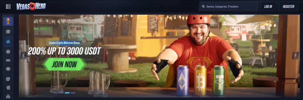 Vegas Hero Casino – Bonus 2250 PLN + 200 Darmowych Spinów na Start